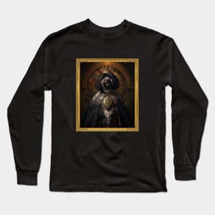 Stately Portuguese Water Dog - Medieval Portuguese King (Framed) Long Sleeve T-Shirt